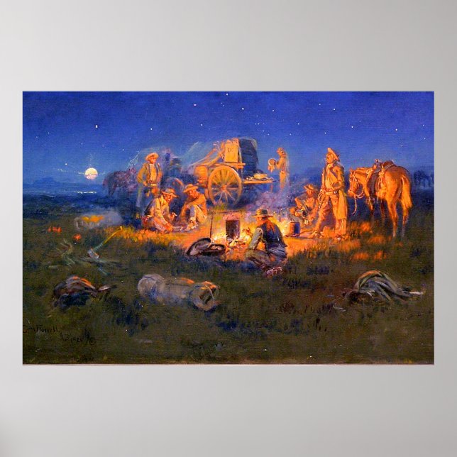 Póster Risas Mata Vaqueros Solitarios C M Russell 1925 (Frente)