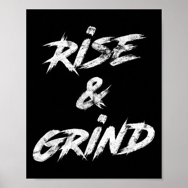 Póster Rise &amp; Grind Motivational Insrational  (Frente)