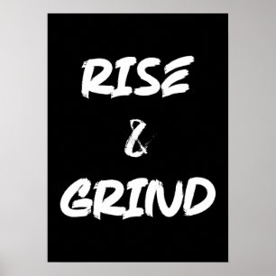 Póster Rise and Grind - Gym, Hustle, Success