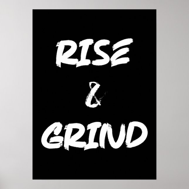 Póster Rise and Grind - Gym, Hustle, Success (Frente)