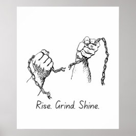 Póster Rise Grind Shine - Poster motivacional
