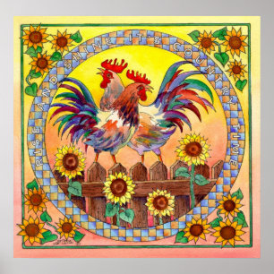 Póster RISE & SHINE ROOSTERS, de SHARON SHARPE