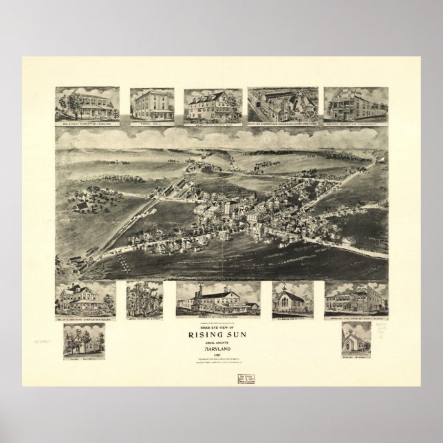 Póster Rising Sun, Condado de Cecil, Maryland (1907) (Frente)