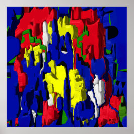 Póster Risse im Blau, abstrakt