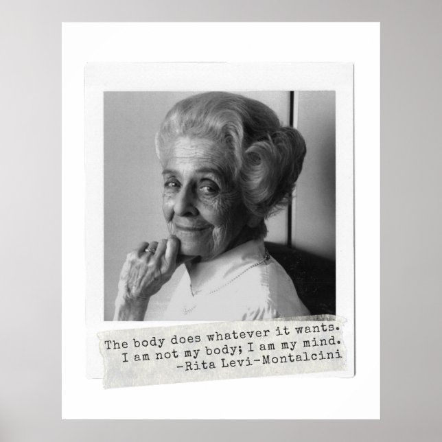 Póster Rita Levi-Montalcini cita a las mujeres en la cien (Frente)