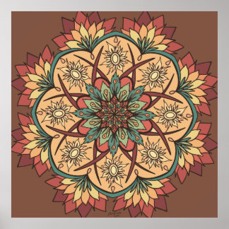 Póster Ritmo de la Tierra del Sol Natural Mandala