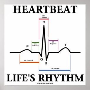 Póster Ritmo de la vida del latido (ECG / EKG latido card