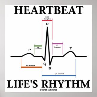 Póster Ritmo de la vida del latido (ECG / EKG latido card