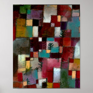 Póster Ritmo rojizo y amarillo violeta: Paul Klee 1920