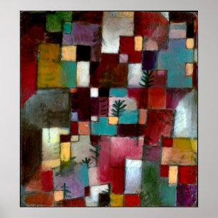 Póster Ritmo verde rojo y amarillo violeta de Paul Klee