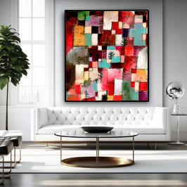 Póster Ritmos rojizo y amarillo violeta