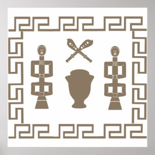 Póster ritual de guerrero de tribu africana