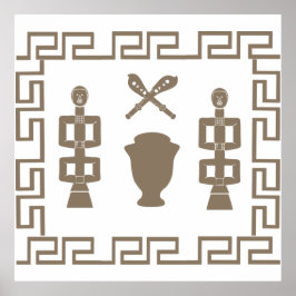 Póster ritual de guerrero de tribu africana