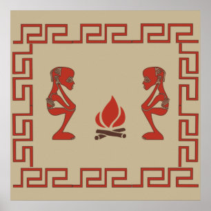 Póster ritual de guerrero de tribu africana