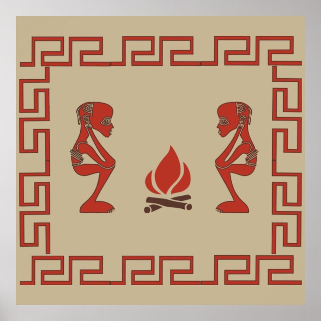 Póster ritual de guerrero de tribu africana (Frente)