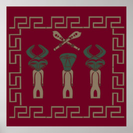 Póster ritual de guerrero de tribu africana