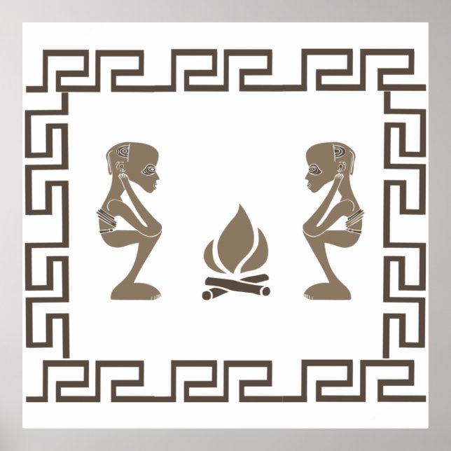 Póster ritual de guerrero de tribu africana (Frente)