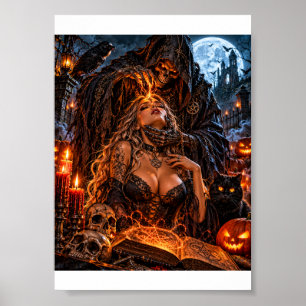 Póster Ritual de Luna Llena - Camiseta de Magia Negra de 