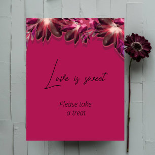 Póster Ritual Floral Borgoña el amor es dulce para el bab
