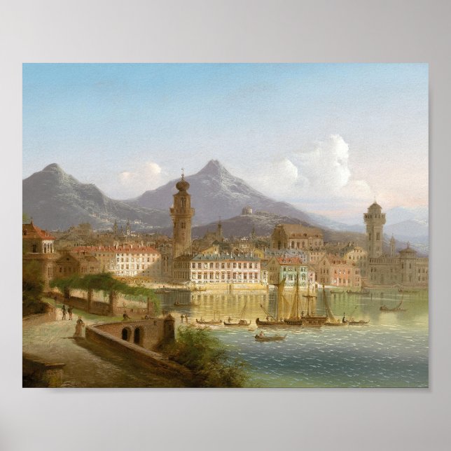 Póster Riva en el lago Garda | Johann Wilhelm Jankowsky (Frente)