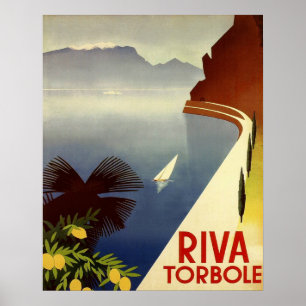 Póster Riva Torbole, lago de Garda, Italia, riviera itali