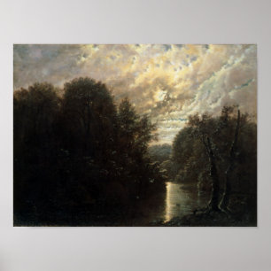 Póster River Landscape in the Rosental near Leipzig