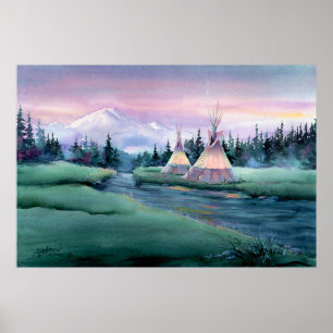 Póster RIVER TIPI CAMP by SHARON SHARPE