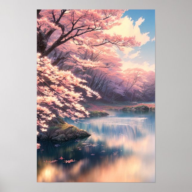 Póster Riverbank y la gracia de Sakura (Frente)