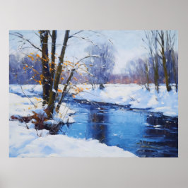 Póster Riverbanks congelados en el paisaje de Havelland