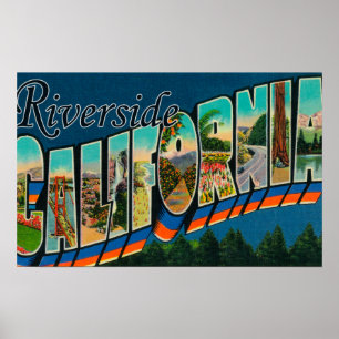 Póster Riverside, California - Escenas de letras grandes