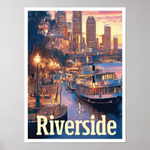 Póster Riverside California USA Art Vintage Travel