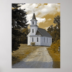 Póster Riverside Presbyterian Church 1800s sepia