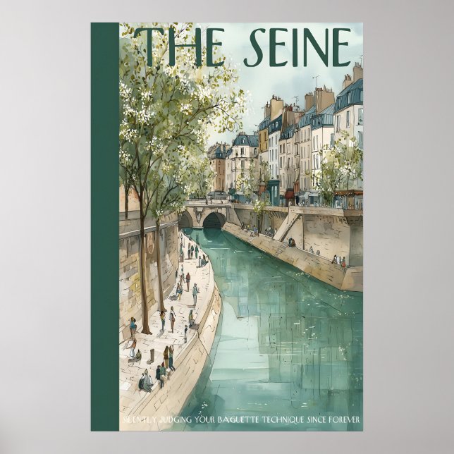 Póster Riverside Walkway Poster  City Canal, Bridge View (Frente)