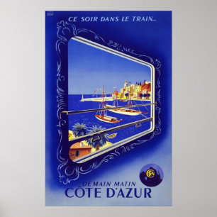 Póster Riviera francesa Cote d'Azur