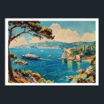 Póster Riviera Francesa, Francia Art Deco<br><div class="desc">Añada un toque de glamour con este afiche de viaje Art Deco/postal de la Riviera francesa. Con sus lujosas playas y sus aguas azules,  esta pieza refleja la elegancia del Mediterráneo. Perfecto para los amantes de los viajes y los aficionados al diseño vintage.</div>