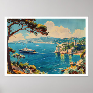 Póster Riviera Francesa, Francia Art Deco