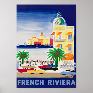 Póster Riviera Francesa, Poster de Viajes Vintage de Fran