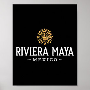 Póster Riviera Maya México Recuerdo de vacaciones en la p