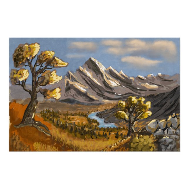 Póster Rivière et torrent de haute montagne. (Anverso)