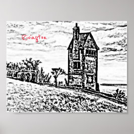 Póster Rivington Pigeon Tower Leverhulmes Garden Horwich