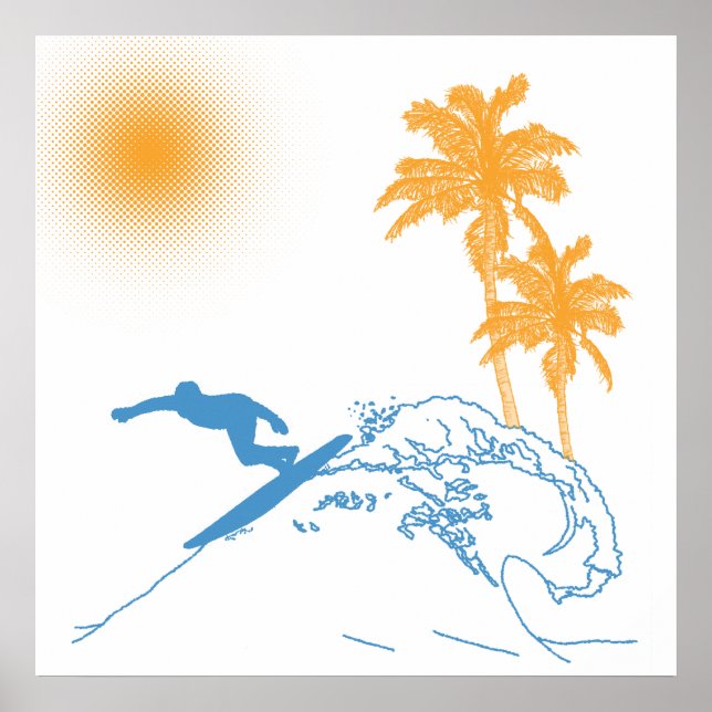 Póster Riyah-Li diseña un surfista (Frente)