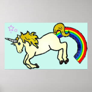 Póster Riyah-Li diseña unicornio con punzadas arcoiris