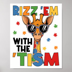 Póster Rizz Em Con El Autismo De La Girafa Autista Del Tí