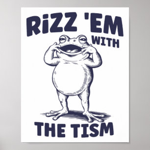 Póster Rizz Em Con El Gracioso Meme De Rana Autista De Ti