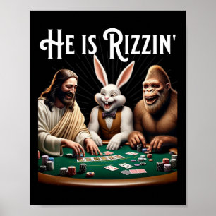 Póster Rizz gracioso Es Rizzin Jesús