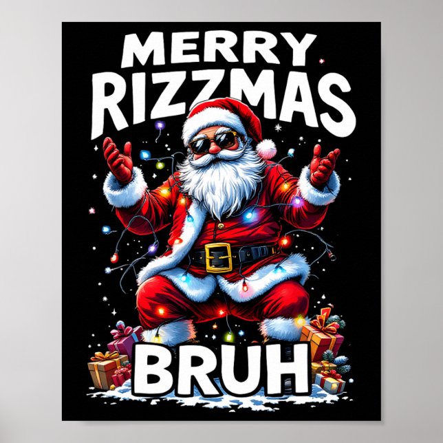 Póster Rizz La Temporada Bruh Merry Rizzmas Bruh Santa Cl (Frente)
