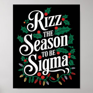 Póster Rizz La Temporada De Ser Sigma Funny Meme Navidade