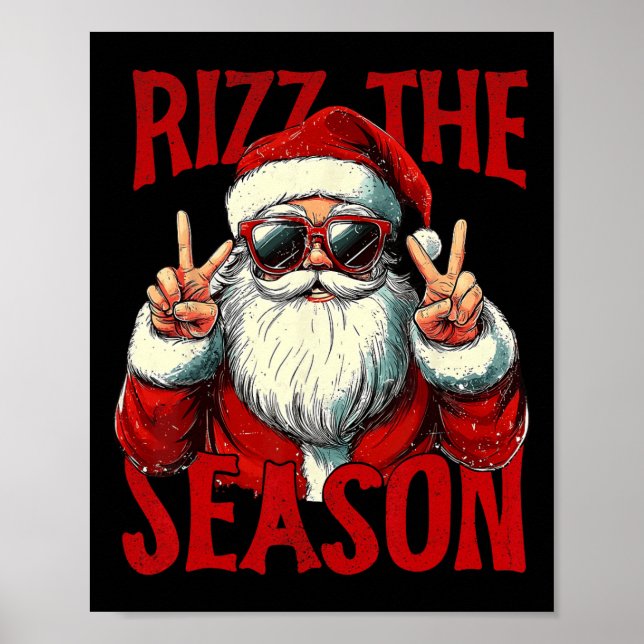 Póster Rizz La Temporada Funny Guay Bruh Santa Claus Merr (Frente)