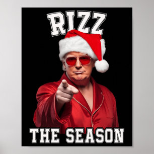 Póster Rizz La Temporada Funny Navidades de Trump Santa P