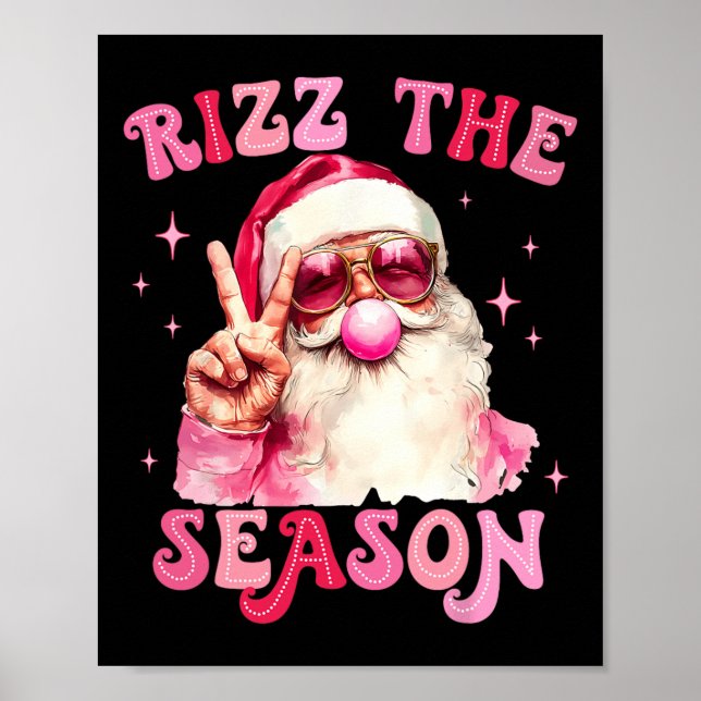 Póster Rizz La Temporada Santa Pink Bubble Gum Rizzmas Ch (Frente)
